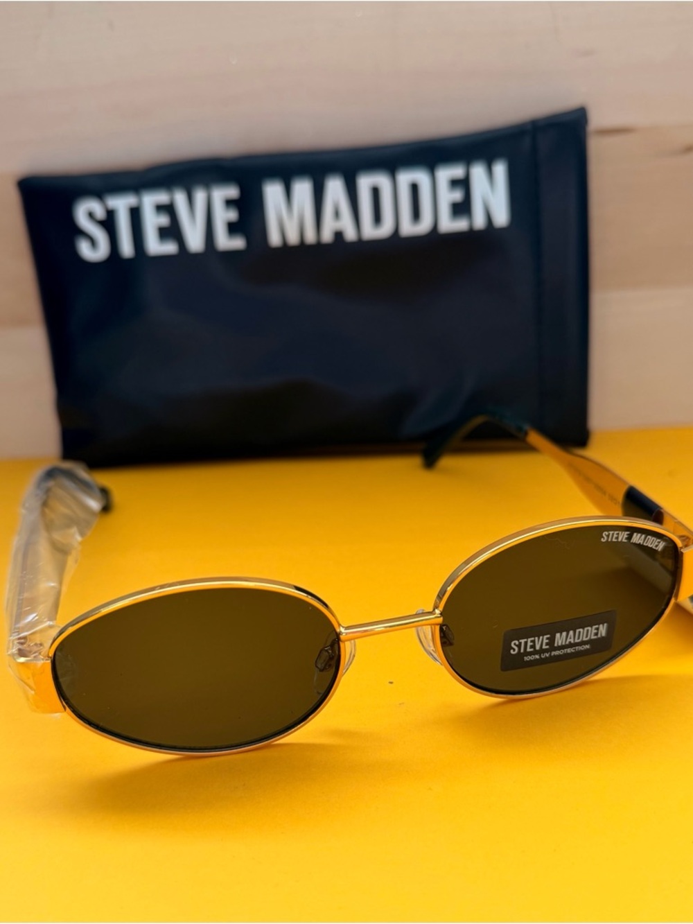 Steve Madden Gold Frame Sunglasses with Dark Lenses